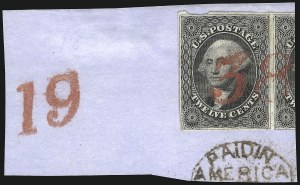 Sale 1074, Lot 534, 12c 1851 Issue (Scott 17)