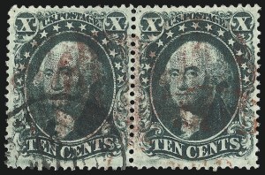 Sale 1074, Lot 573, 10c 1857-60 Issue (Scott 31-35)