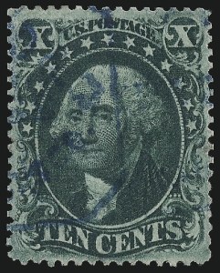 Sale 1074, Lot 576, 10c 1857-60 Issue (Scott 31-35)