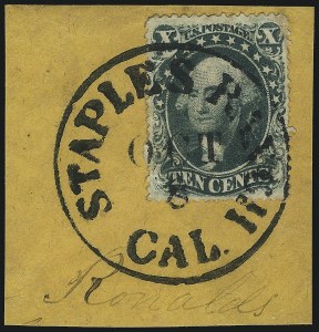 Sale 1074, Lot 578, 10c 1857-60 Issue (Scott 31-35)