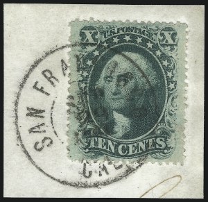 Sale 1074, Lot 586, 10c 1857-60 Issue (Scott 31-35)