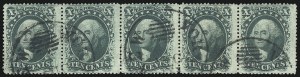 Sale 1074, Lot 605, 10c 1857-60 Issue (Scott 31-35)