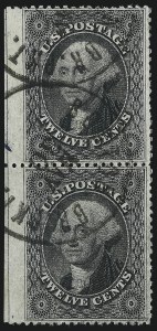 Sale 1074, Lot 613, 12c-24c 1857-60 Issue (Scott 36-37)