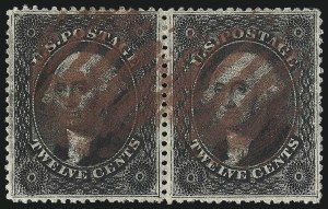 Sale 1074, Lot 625, 12c-24c 1857-60 Issue (Scott 36-37)
