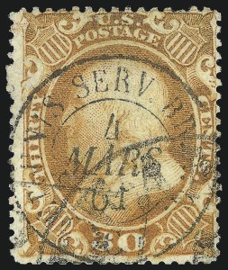 Sale 1074, Lot 650, 30c-90c 1857-60 Issue (Scott 38-39)