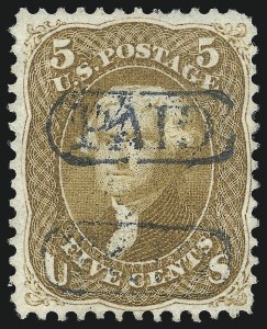Sale 1074, Lot 662, 5c Buff and Brown Yellow Shades, 1861 Issue (Scott 67-67b)