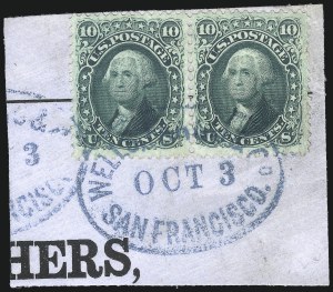 Sale 1074, Lot 695, 10c 1861 Issue (Scott 68)