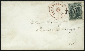 Sale 1074, Lot 700, 10c 1861 Issue (Scott 68)