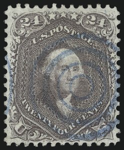 Sale 1074, Lot 737, 24c Lilac, Steel Blue, Violet Shades, 1861 Issue (Scott 70-70d)
