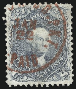 Sale 1074, Lot 750, 24c Lilac, Steel Blue, Violet Shades, 1861 Issue (Scott 70-70d)