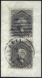 Sale 1074, Lot 758, 24c Lilac, Steel Blue, Violet Shades, 1861 Issue (Scott 70-70d)