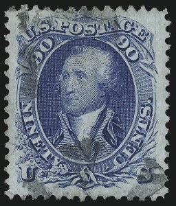 Sale 1074, Lot 837, 90c 1861 Issue (Scott 72)