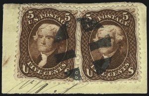 Sale 1074, Lot 849, 5c Red Brown and Brown Shades, 1862-63 Issue (Scott 75-76)