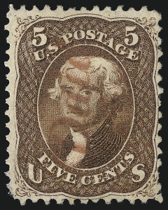 Sale 1074, Lot 850, 5c Red Brown and Brown Shades, 1862-63 Issue (Scott 75-76)