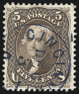 Sale 1074, Lot 859, 5c Red Brown and Brown Shades, 1862-63 Issue (Scott 75-76)