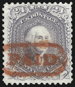 Sale 1074, Lot 889, 24c Lilac and Blackish Violet Shades, 1863 Issue (Scott 78-78c)