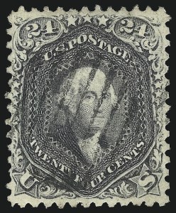 Sale 1074, Lot 909, 24c Lilac and Blackish Violet Shades, 1863 Issue (Scott 78-78c)