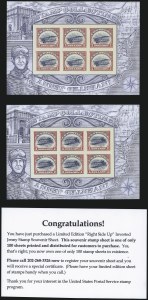 Sale 1075, Lot 1183, Inverted Jenny (C3a) and Upright Jenny Souvenir Sheet