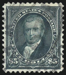 Sale 1077, Lot 202, 1894-98 Bureau Issue (Scott 246-284), $5.00 Dark Green (278) Sale 1077, Lot 202, 1894-98 Bureau Issue (Scott 246-284)