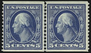 Sale 1077, Lot 239, 1904 Louisiana Purchase thru Bluish Paper (Scott 323-366), 5c Blue, Coil (355) Sale 1077, Lot 239, 1904 Louisiana Purchase thru Bluish Paper (Scott 323-366)