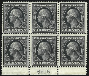 Sale 1077, Lot 253, 1912-15 Washington-Franklin Issues (Scott 405-461), 7c Black (407) Sale 1077, Lot 253, 1912-15 Washington-Franklin Issues (Scott 405-461)