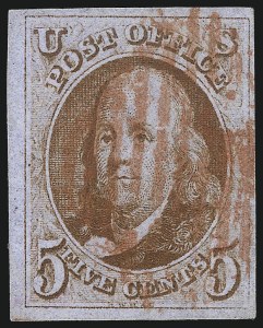 Sale 1077, Lot 35, 1847 Issue and 1875 Reproduction (Scott 1-4)