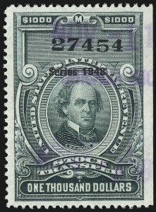 Sale 1077, Lot 523A, Revenues (First Issue thru Stock Transfer)