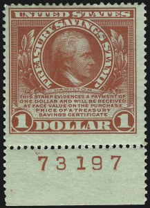 Sale 1077, Lot 567, Savings Stamps (PS, WS, TS)