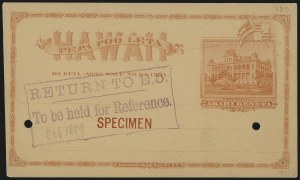 Sale 1077, Lot 787, Hawaii (Postal Card Essays and Proofs)