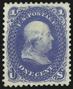 Sale 1078, Lot 208, 1867-68 Grilled Issue and 1875 Re-Issue (Scott 79-111)
