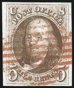 Sale 1078, Lot 30, 5c 1847 Issue (Scott 1-1d)