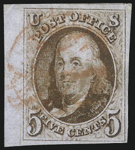Sale 1078, Lot 37, 5c 1847 Issue (Scott 1-1d)