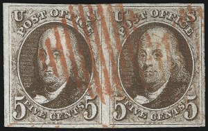 Sale 1078, Lot 38, 5c 1847 Issue (Scott 1-1d)