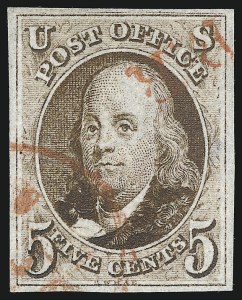 Sale 1078, Lot 39, 5c 1847 Issue (Scott 1-1d)