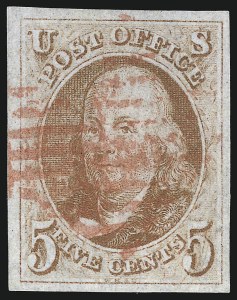 Sale 1078, Lot 40, 5c 1847 Issue (Scott 1-1d)
