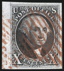 Sale 1078, Lot 46, 10c 1847 Issue, 1875 Reproduction of 1847 Issue (Scott 2-4)