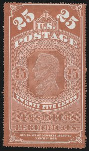 Sale 1079, Lot 2051, 1865 Issue Unused (Scott PR1-PR3)