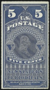 Sale 1079, Lot 2055, 1875 Reprint of 1865 Issue, 1881 Special Printing (Scott PR4-PR8)