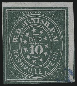 Sale 1082, Lot 589, Confederate States: Postmasters Provisionals