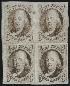 Sale 1084, Lot 3001, 5c-10c 1847 Issue Stamps (Scott 1-2)
