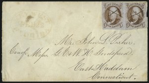 Sale 1084, Lot 3011, 5c-10c 1847 Issue Covers Used from Florida (Scott 1-2)