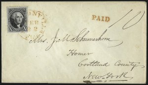 Sale 1084, Lot 3014, 5c-10c 1847 Issue Covers Used from Florida (Scott 1-2)