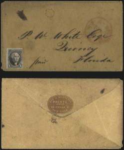Sale 1084, Lot 3022, 5c-10c 1847 Issue Covers Used from Florida (Scott 1-2)