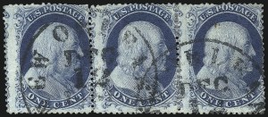 Sale 1084, Lot 3096, 1c 1857-60 Issue (Scott 18-24)