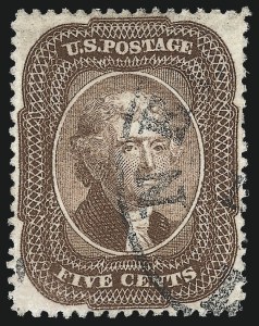 Sale Number 1084, Lot Number 3136, 3c-5c 1857-60 Issue (Scott 25-30A)