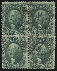Sale 1084, Lot 3155, 10c-90c 1857-60 Issue (Scott 31-39)