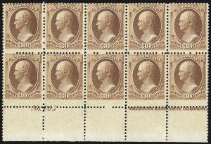 Sale 1084, Lot 3485, 1881-88 American Bank Note Co. Issues (Scott 205-218)