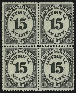 Sale 1085, Lot 4080, Post Office Department (Scott O47-O56)
