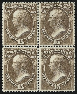 Sale 1085, Lot 4128, Treasury Department (Scott O72-O82)