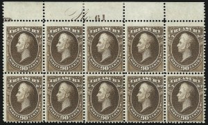 Sale 1085, Lot 4135, Treasury Department (Scott O72-O82)